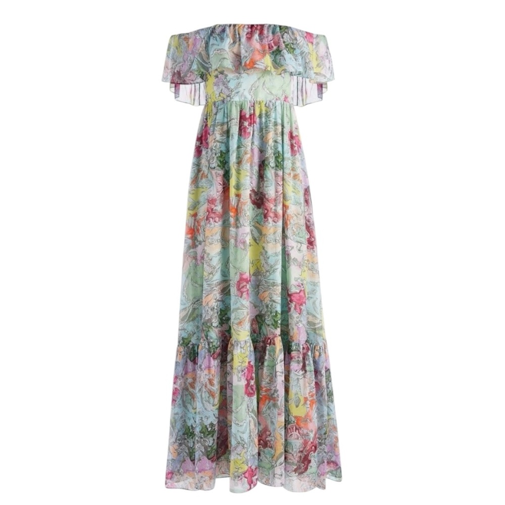 NWT Alice + Olivia Silk Lola Schnabel Lola Dream Dress Size 4 - Picture 8 of 12